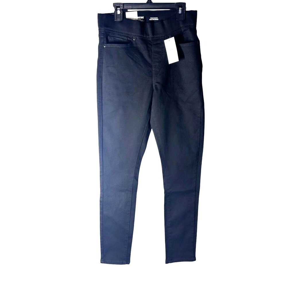 Signature Levi Strauss & Co Nature Pull-On Knit Denim Jeggings Black Size‎ 4 NEW
